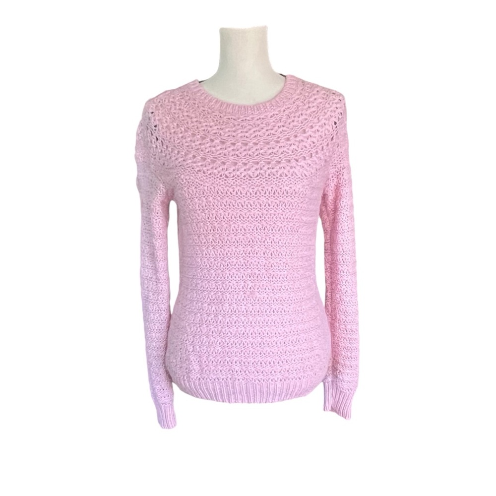Ralph Lauren soft & & fluffy…  Pink Open-Knit Crewneck Sweater